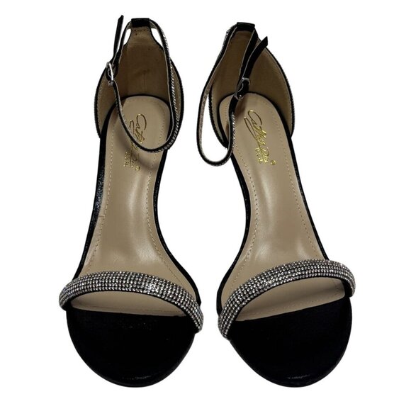 CATHY DIN / Laura-3 / Luxury Rhinestone / Black & Silver / Stiletto Heels / With - Picture 4 of 7